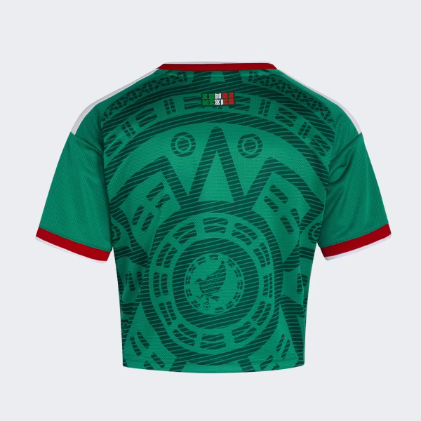 Mexico_26_Home_Cropped_Jersey_Green_KE9975_02_laydown 2026 Mexico Home Women Cropped Jersey